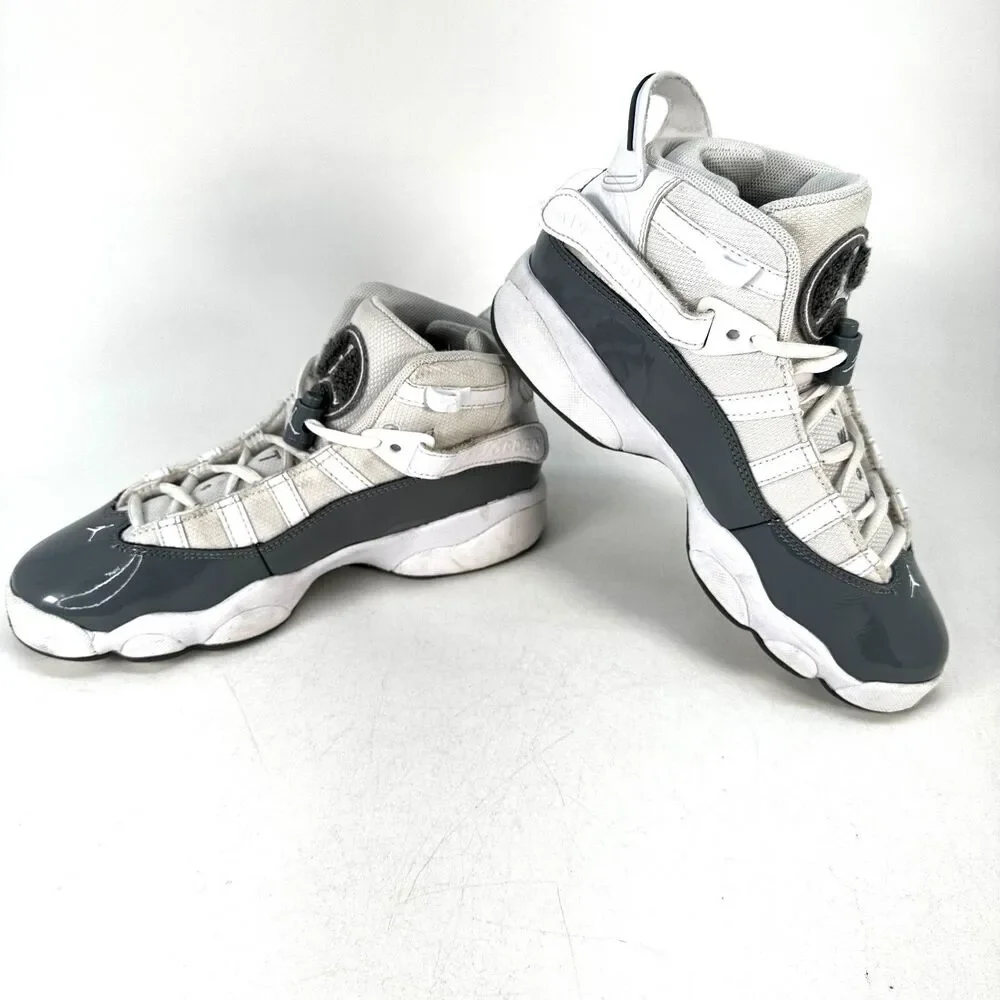 Nike Air Jordan 6 Rings White/Cool Grey Size Big Kids 5Y=Woman's 6.5 323419-121